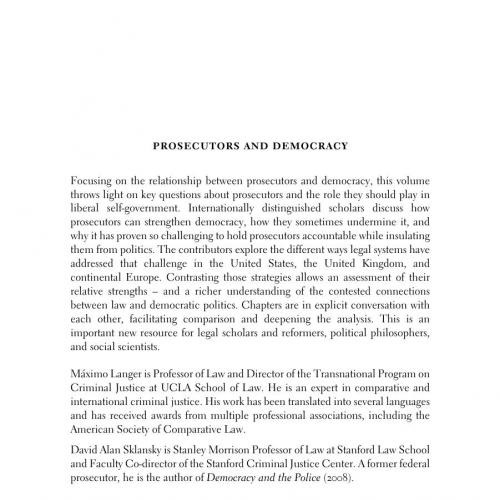 Prosecutors and Democracy, A Cross-National Study by Maximo Langer
