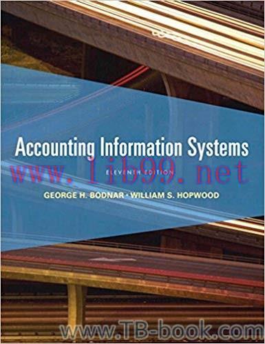 Accounting Information Systems 11th Edition by George H. Bodnar 答案