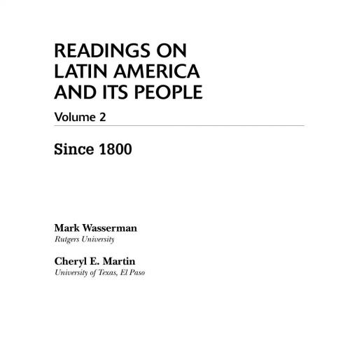 Readings on Latin America and Its People since 18001st edition