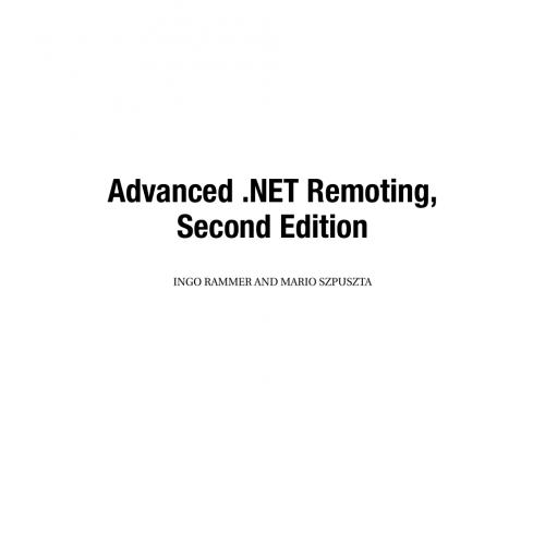 Advanced.NET Remoting, 2nd Edition