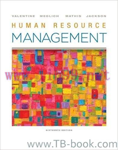 Human Resource Management 16th Edition by Sean R. Valentine 课本